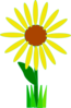 Sunflower With Grass Clip Art